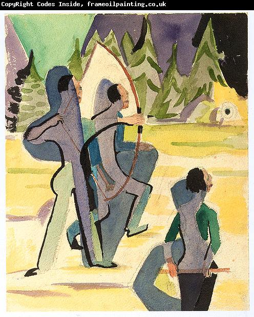 Ernst Ludwig Kirchner Archer - Watercolour